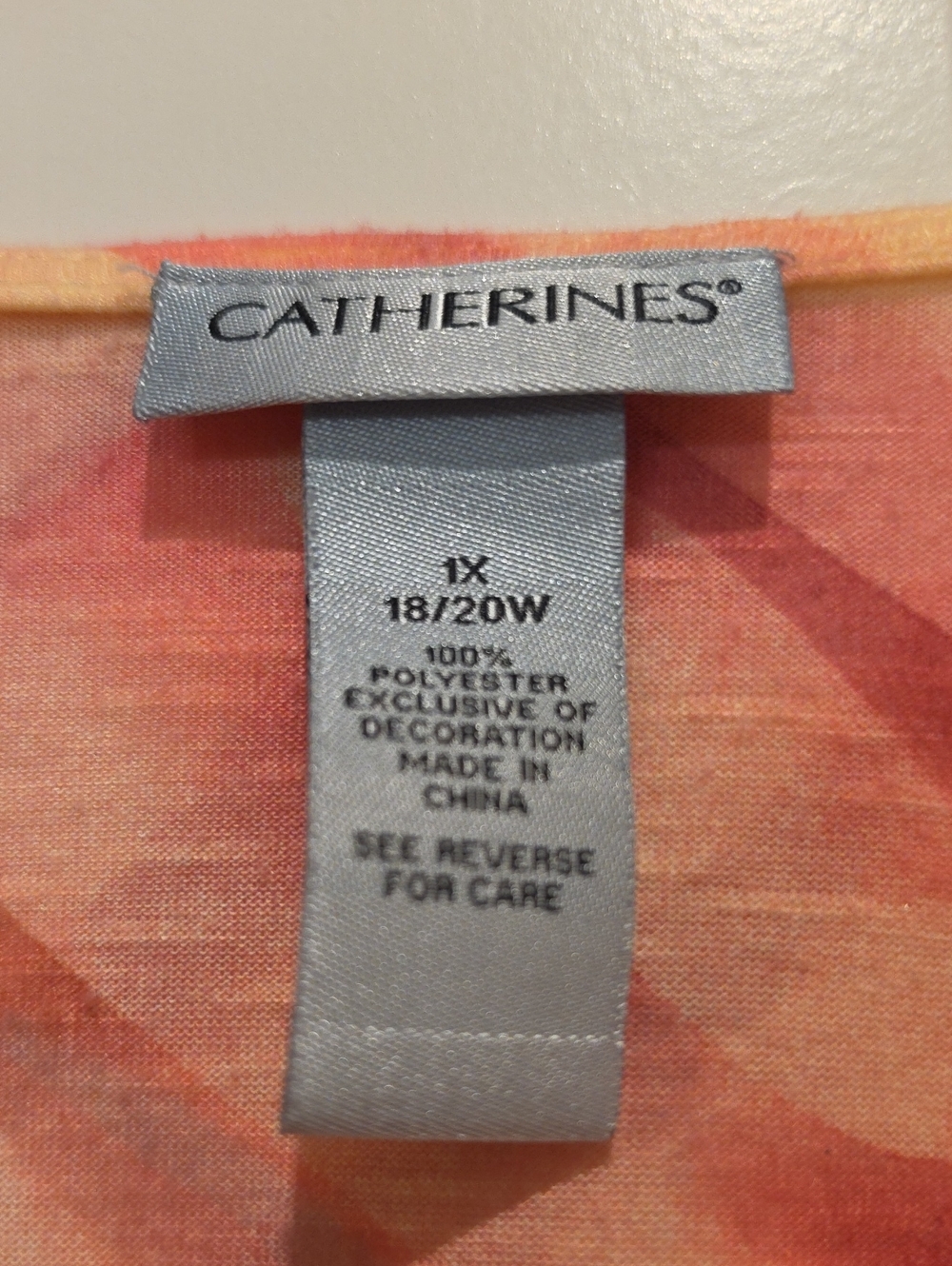 Catherines Floral Embellishef Caftan Tunic - Coral Peach 18/20W - Picture 2 of 5